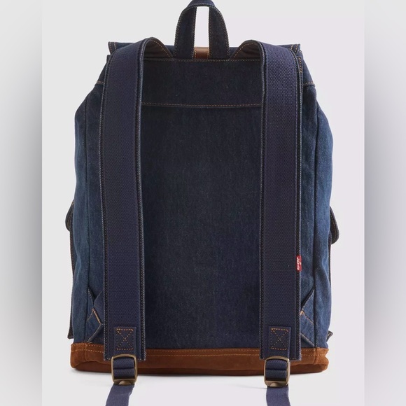 LEVI’S HERITAGE BACKPACK - Dark Blue Denim - NEW - Picture 3 of 6